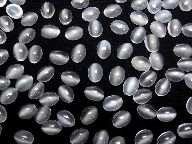 Hochwertiger Weißer Mondstein AAA Oval Cabochon 8x6mm 4 Stück