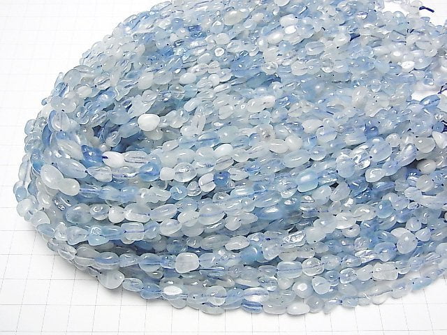 Aquamarin AA+ Nugget 1strang Perlen (ca. 15 Zoll / 37 cm)