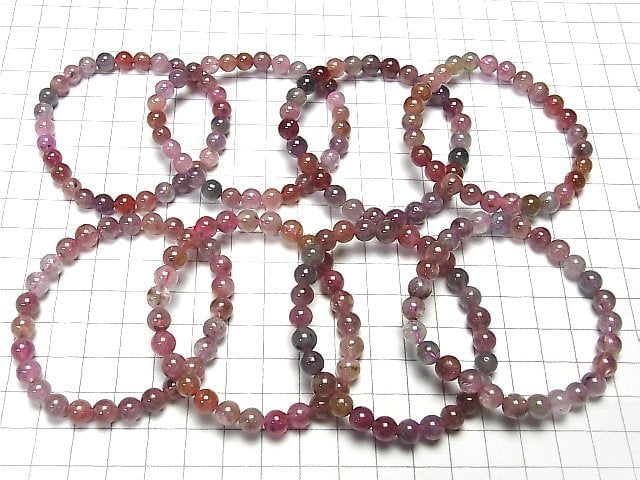 Mehrfarbiger Spinell AA++ Rund 6mm Armband