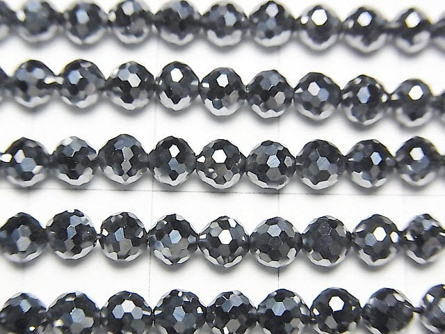 高品質!2串9.79美元!太赫茲石128刻面圓珠4mm,1串(約15英吋/37公分)