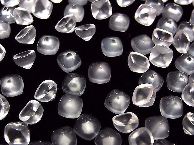 Hochwertiger Rosenquarz AAA Zuckerlaib Schnitt 6x6mm 4 Stück