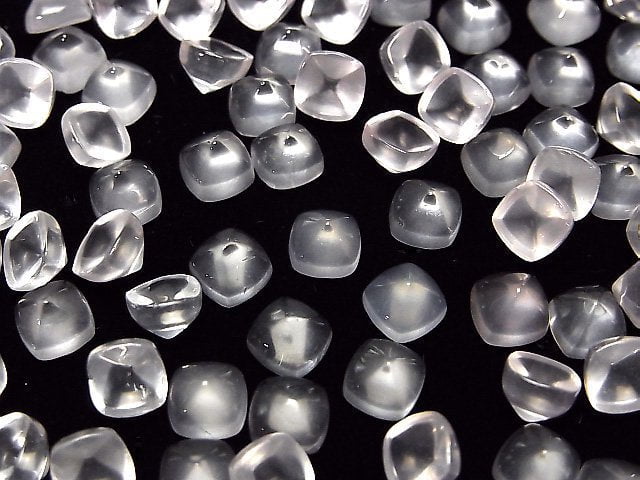 Hochwertiger Rosenquarz AAA Zuckerlaib Schnitt 6x6mm 4 Stück