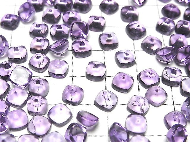 Hochwertiger Amethyst AAA Zuckerlaib Schnitt 6x6mm 4 Stück