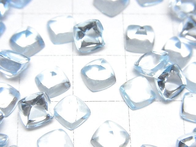 高品質天空藍拓帕石 AAA 糖塔切割 6x6公釐 2顆
