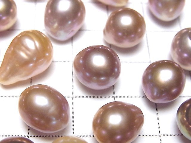 淡水珍珠 AAA 散珠 水滴巴洛克 10-14mm 天然薰衣草色 3顆