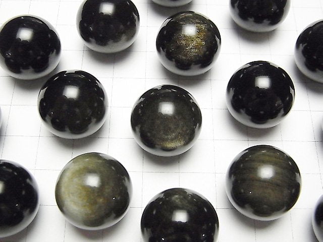 Goldener Obsidian AAA Kugel, rund 20mm 1 Stück
