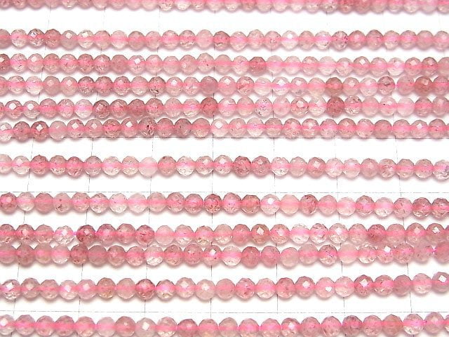 Hochwertig! Pink Epidot AA++ Facettierte Rund 3mm 1strang Perlen (ca. 15 Zoll / 37 cm)