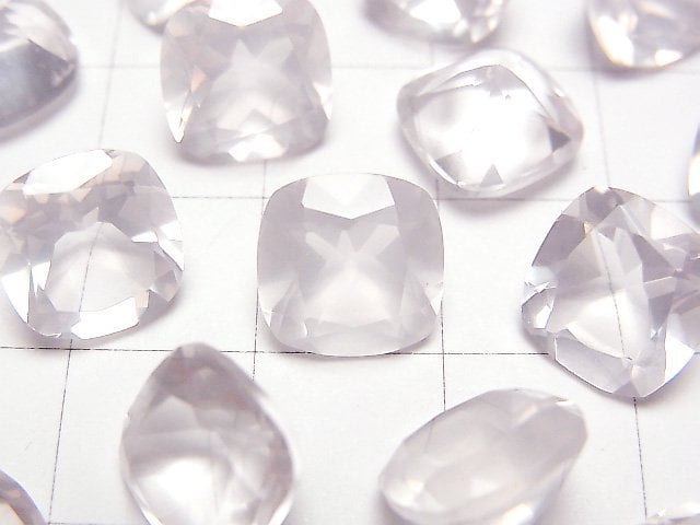 高品質玫瑰石英 AAA 裸石 方形刻面 10x10mm 2顆