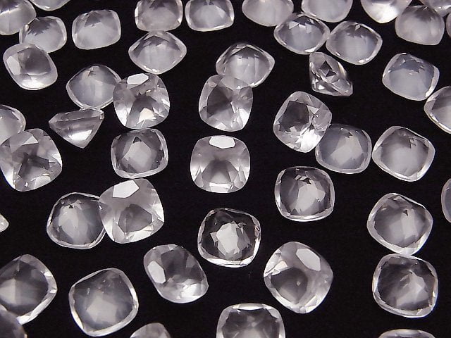 Hochwertiger Rosenquarz AAA Lose Stein Quadrat Facettiert 10x10mm 2Stücke
