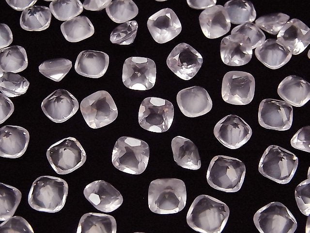 Hochwertiger Rosenquarz AAA Lose Stein Quadrat Facettiert 8x8mm 2Stücke