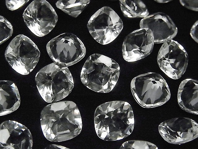 高品質 AAA 水晶散石 方形刻面 10x10mm 2顆