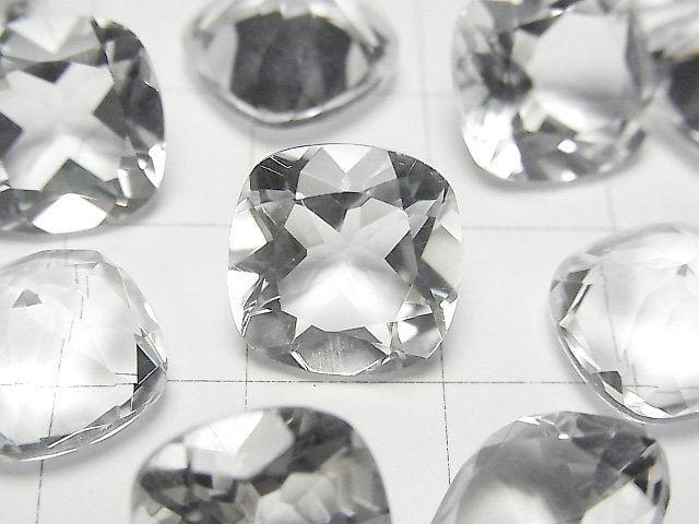 高品質AAA級水晶裸石 方形刻面 12x12mm 2顆