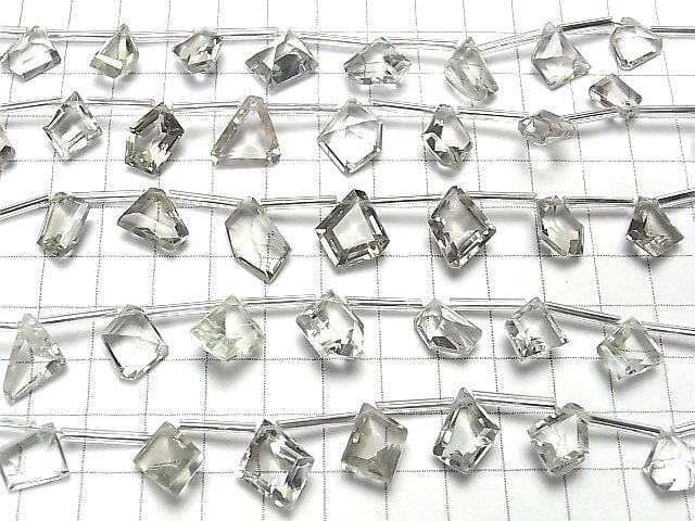Hochwertiger Grüner Amethyst AAA Fantasieform Schliff 1 Strang Perlen (8 Stück)