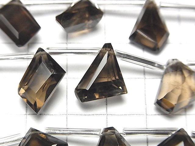 高品質茶晶 AAA 特殊形狀切割 1串珠子 (8顆)
