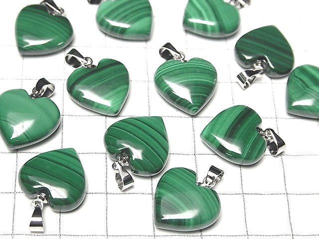 Malachit AAA- Herz Anhänger 15x15mm 3Stücke