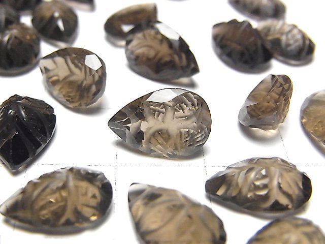 高品質煙水晶 AAA 刻面梨形 12x8mm 3顆