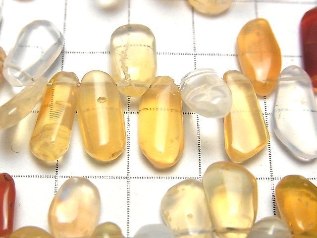 墨西哥歐泊(火歐泊)AA++ 原礦碎石1串(約7英吋/18公分)
