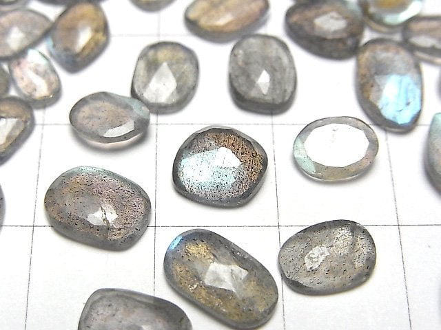高品質拉長石 AA++ 裸石 隨形 單面玫瑰切割 5顆裝