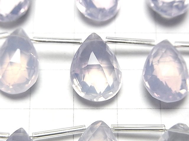 高品質魚眼石 AAA 梨形刻面立體切割半串或一串珠子 (約 6 英寸 / 14 公分)