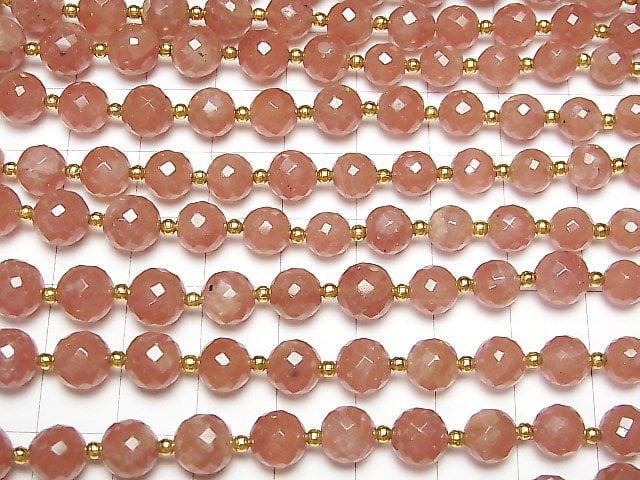 Hochwertiger Peru Rhodochrosit AAA- Facettierte Runde 5-10mm halb oder 1Strang Perlen (ca. 14 Zoll / 34 cm)