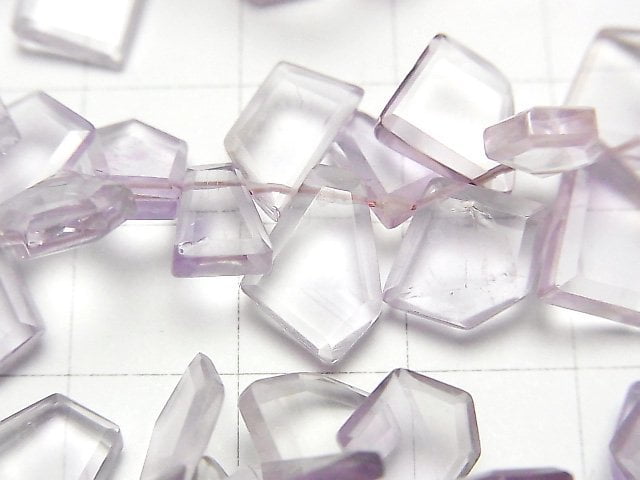 粉色紫水晶 AA++ 原礦切片刻面珠 (約7英吋/17公分) 一串