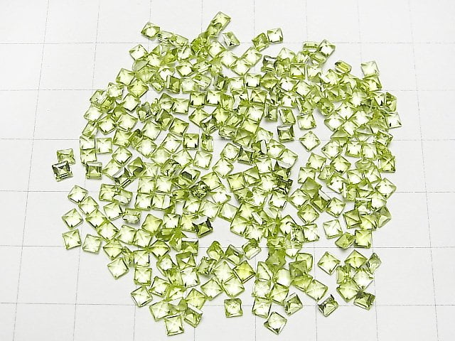 Hochwertiger Peridot AAA Lose Steine Quadratisch Facettiert 3x3mm 10 Stück