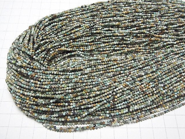 High Quality! Turquoise AA Faceted Round 2mm 1strand beads (aprx.15inch / 37cm)
