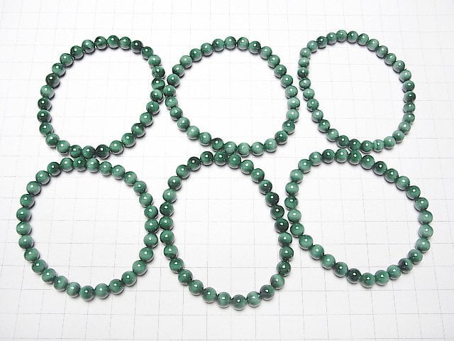 Malachit Katzenauge AA+ Rund 6mm Armband