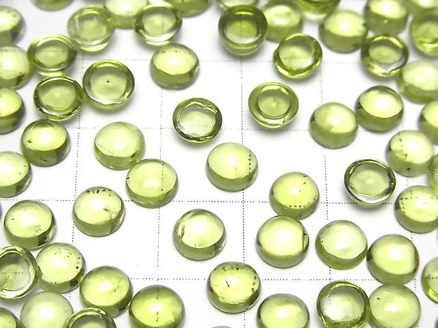 Hochwertiger Peridot AAA- Runde Cabochon 6x6mm 3 Stück