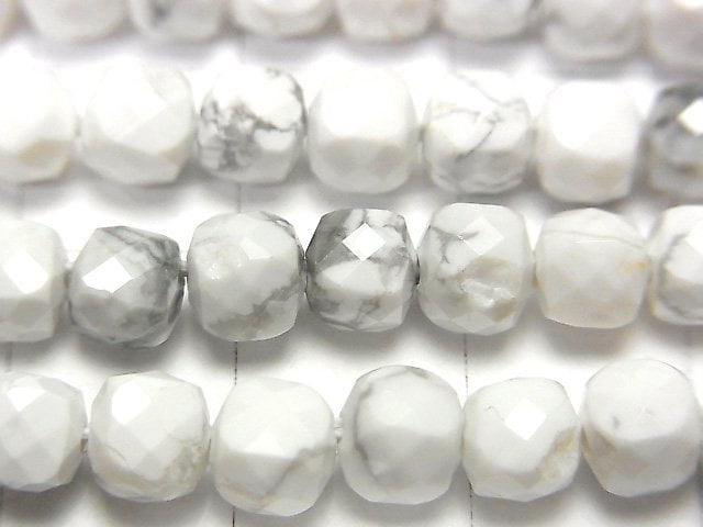 高品質!菱鎂礦方塊珠 5x5x5mm 一串(約15英吋 / 37公分)