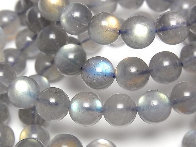 高品質拉長石 AAA 級圓珠 8mm 1串 (手鍊)