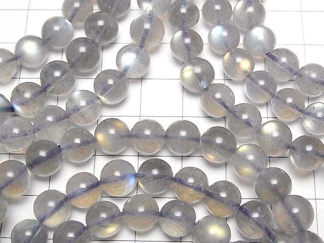 高品質拉長石 AAA 級圓珠 8mm 1串 (手鍊)