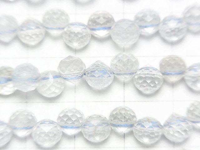 高品質!天然白色托帕石 AA++ 洋蔥刻面水滴珠 6x6x6mm 半串或一串(約15英吋 / 37公分)