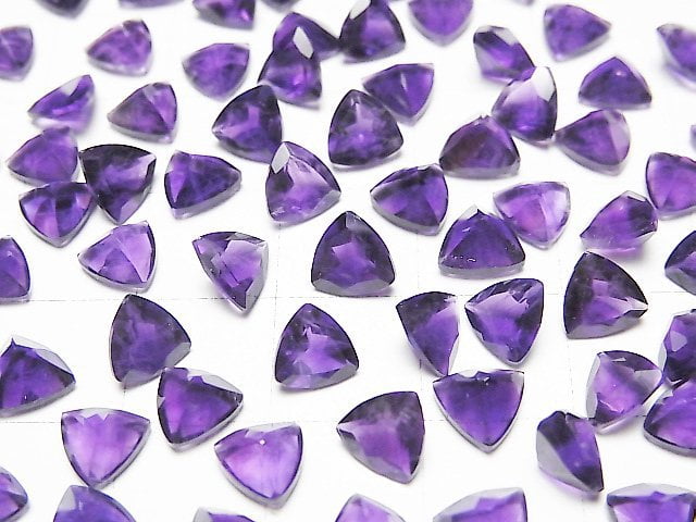 High Quality Amethyst AAA- Loose stone Triangle Faceted 6x6mm 4pcs