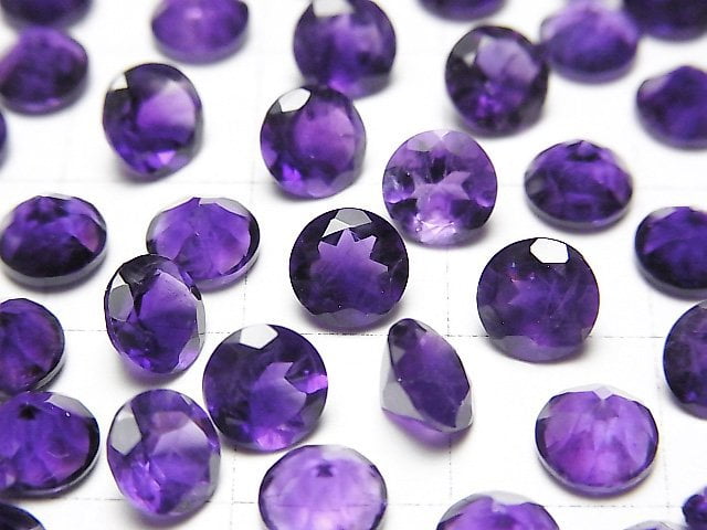 High Quality Amethyst AAA- Loose stone Round Faceted 6x6mm 5pcs