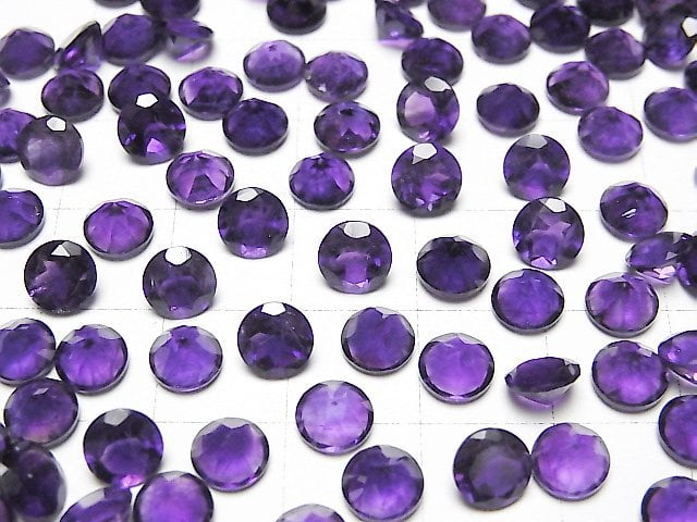 Hochwertig Amethyst AAA- Lose Steine Rund Facettiert 6x6mm 5Stk