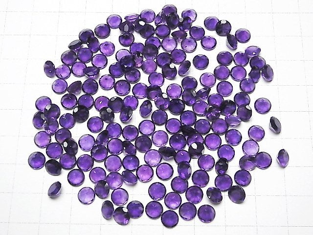 Hochwertig Amethyst AAA- Lose Steine Rund Facettiert 6x6mm 5Stk
