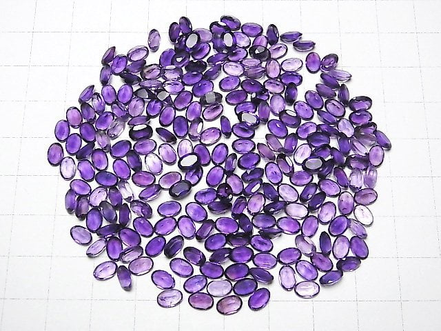 Hochwertig Amethyst AAA- Lose Steine Oval Facettiert 6x4mm 5Stk