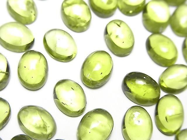 High Quality Peridot AAA- Oval Cabochon 8x6mm 2pcs