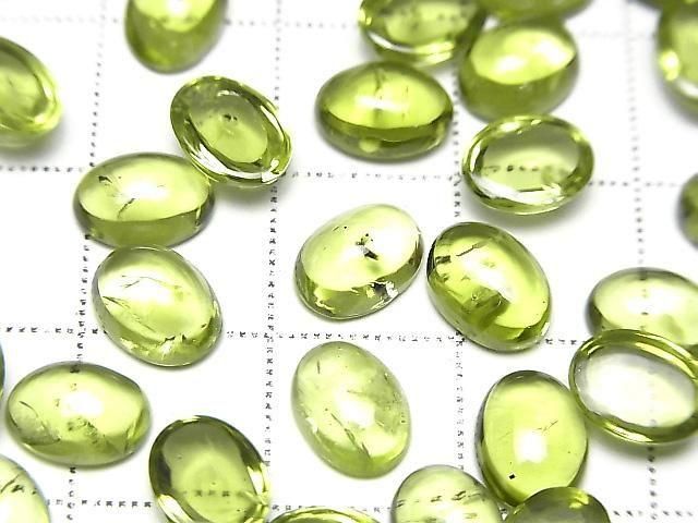 High Quality Peridot AAA- Oval Cabochon 8x6mm 2pcs