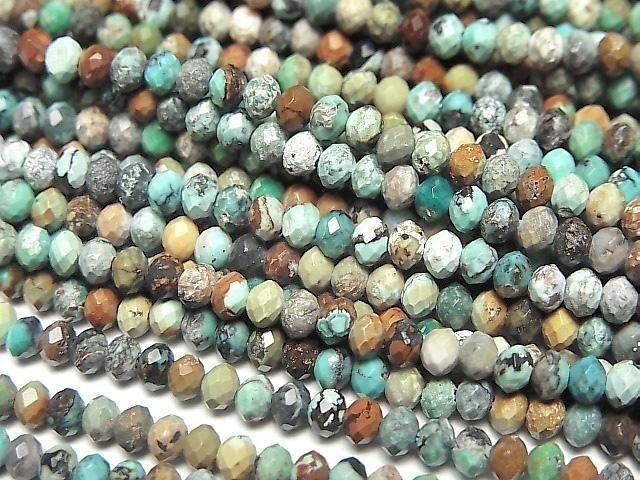 High Quality! Turquoise AA Faceted Button Rondelle 3x3x2mm 1strand beads (aprx.15inch/37cm)