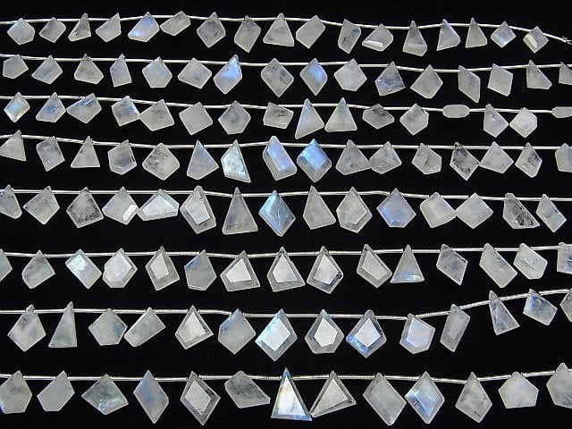 Hochwertiger Regenbogen-Moonstone AA++ Rohschnitt facettierte 1strang Perlen (15 Stück)