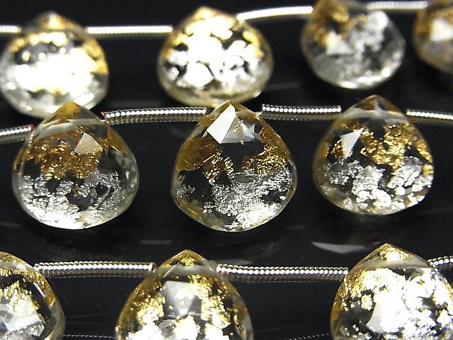 Chestnut Shape, Crystal Quartz, Faceted Briolette Gemstone Beads