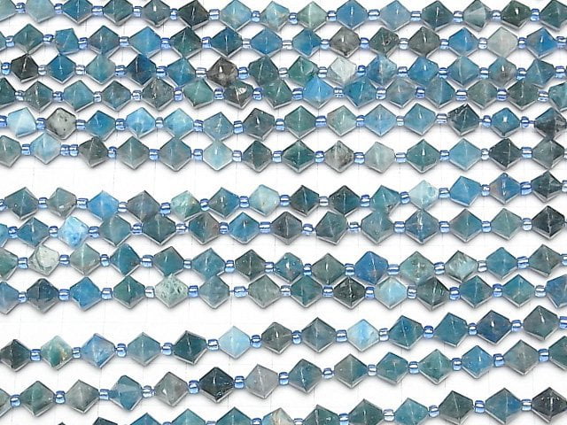 Hochwertig! Blauer Apatit AA+ Abacus Schnitt 8x8x8mm halb oder 1 Strang Perlen (ca. 15 Zoll / 36 cm)