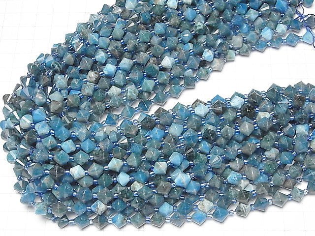 Hochwertig! Blauer Apatit AA+ Abacus Schnitt 8x8x8mm halb oder 1 Strang Perlen (ca. 15 Zoll / 36 cm)