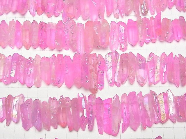 Kristall Natürlicher Punkt Schnitt AB Beschichtung Pink 1Strang Perlen (ca. 15 Zoll / 37 cm)