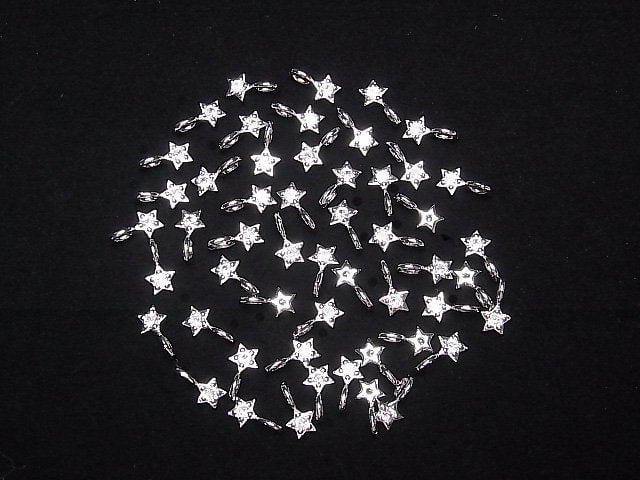 Metallteile Sternmotiv Charm 10x6mm Silberfarbe (mit CZ) 2Stk