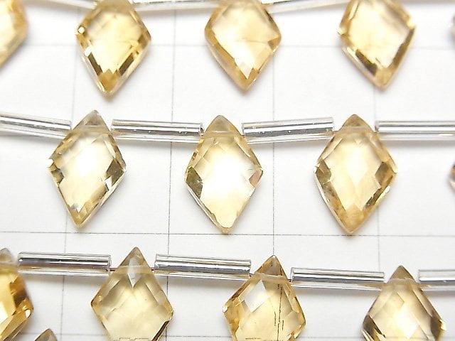 High Quality Citrine AAA Diamond Shape 12x8mm half or 1strand beads (10pcs)
