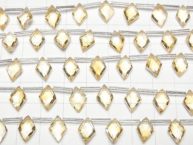 Hochwertiger Citrin AAA Diamantform 12x8mm halb oder 1Strang Perlen (10Stücke)