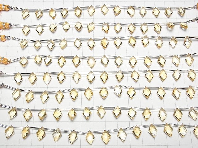 Hochwertiger Citrin AAA Diamantform 12x8mm halb oder 1Strang Perlen (10Stücke)